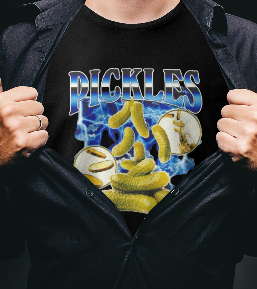 Thunder Pickles Crunch Power Electric Blue Lightning Pickles T-Shirt