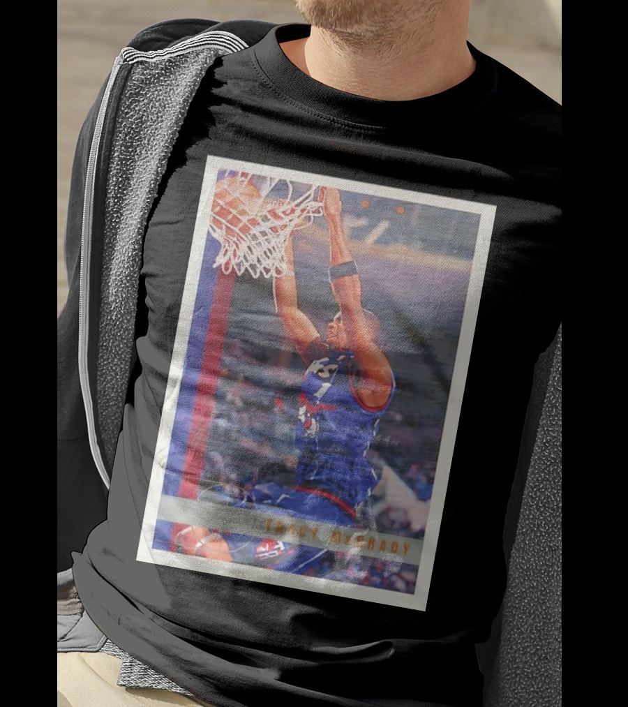 Tracy McGrady Toronto Raptors 1996 Basketball Card Dunk Slam T-Shirt