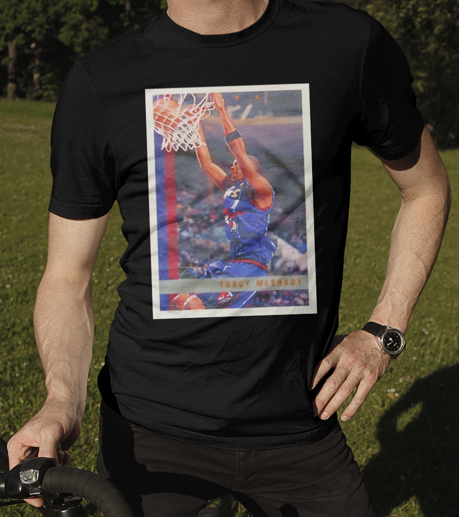 Tracy McGrady Toronto Raptors 1996 Basketball Card Dunk Slam T-Shirt