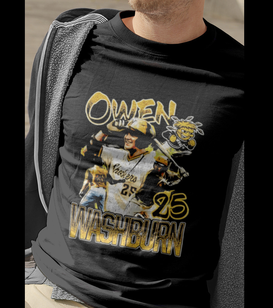 Owen Washburn Wichita State Shockers Baseball Celebration 25 T-Shirt