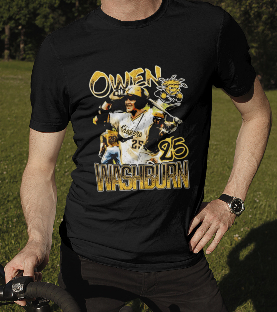 Owen Washburn Wichita State Shockers Baseball Celebration 25 T-Shirt
