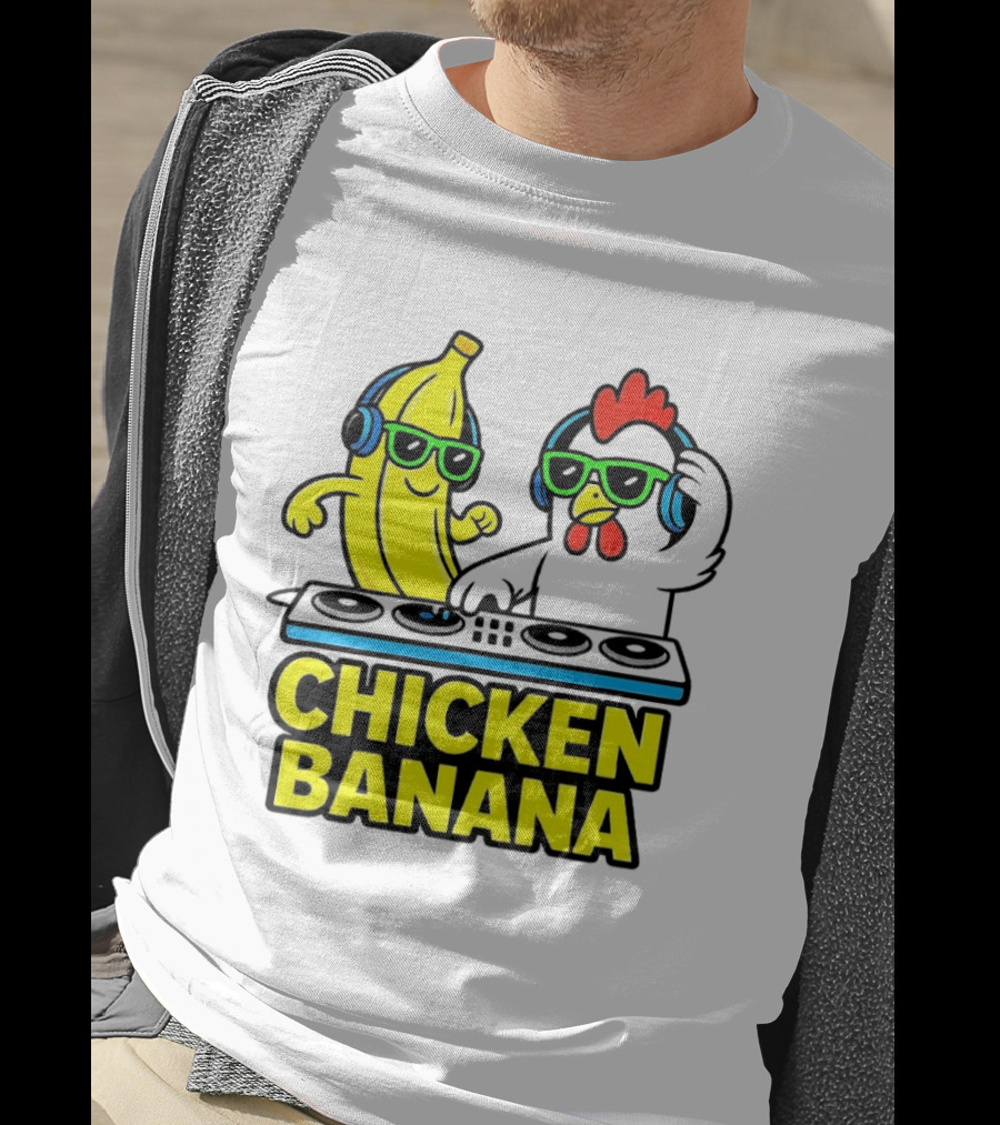 Chicken Banana DJ Headphones Music Party T-Shirt