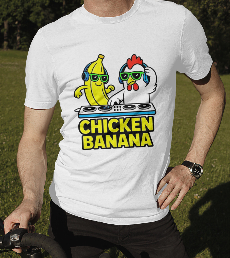 Chicken Banana DJ Headphones Music Party T-Shirt