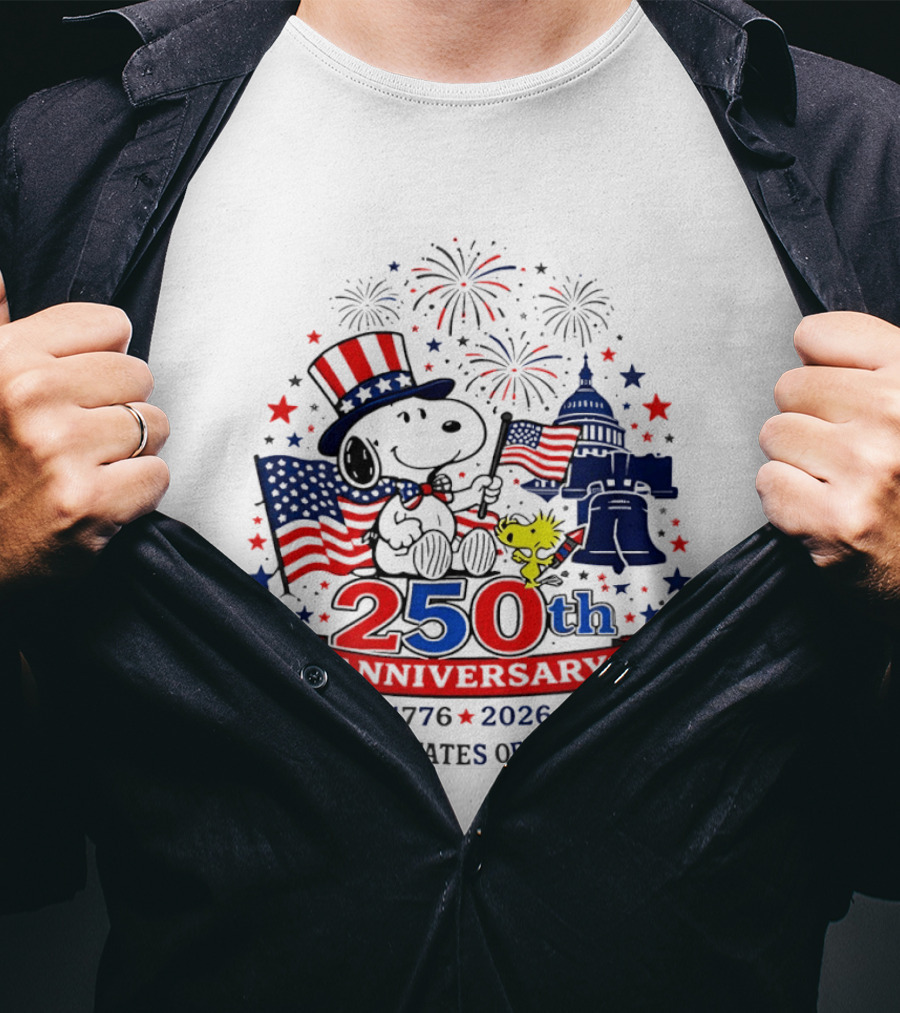 Snoopy 250th Anniversary 1776 2026 Patriotic Celebration United States Of America T-Shirt