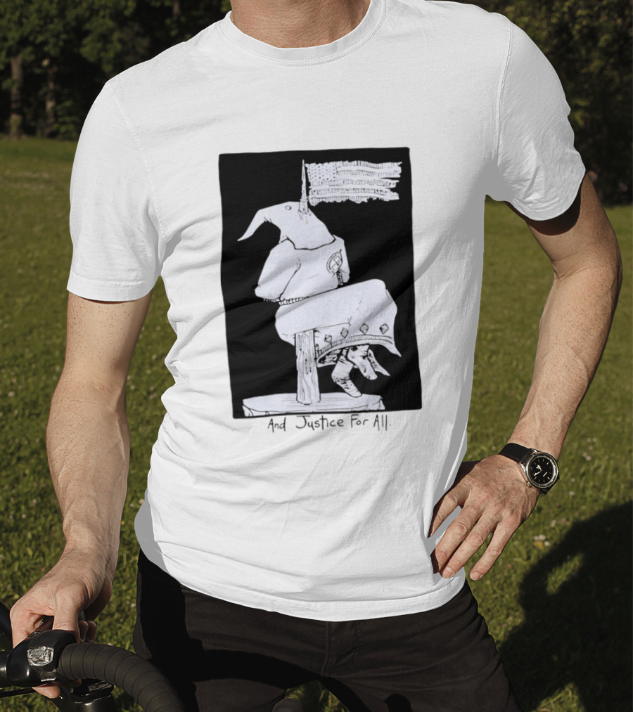 Anti Ku Klux Klan And Justice For All Hanging Effigy With Flag T-Shirt