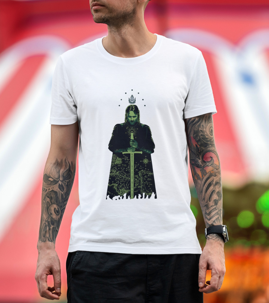 The Lord Of The Rings Aragorn Sword Map Middle Earth King T-Shirt