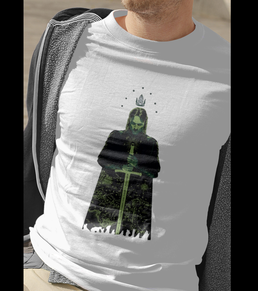 The Lord Of The Rings Aragorn Sword Map Middle Earth King T-Shirt