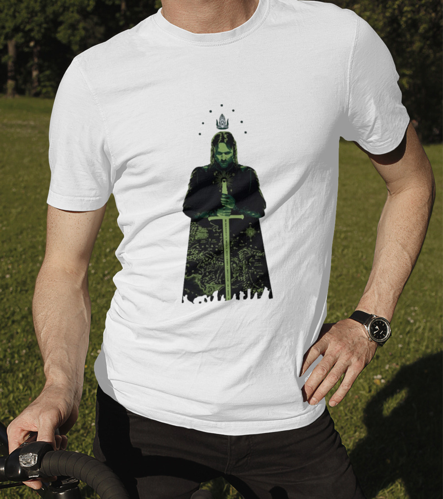 The Lord Of The Rings Aragorn Sword Map Middle Earth King T-Shirt