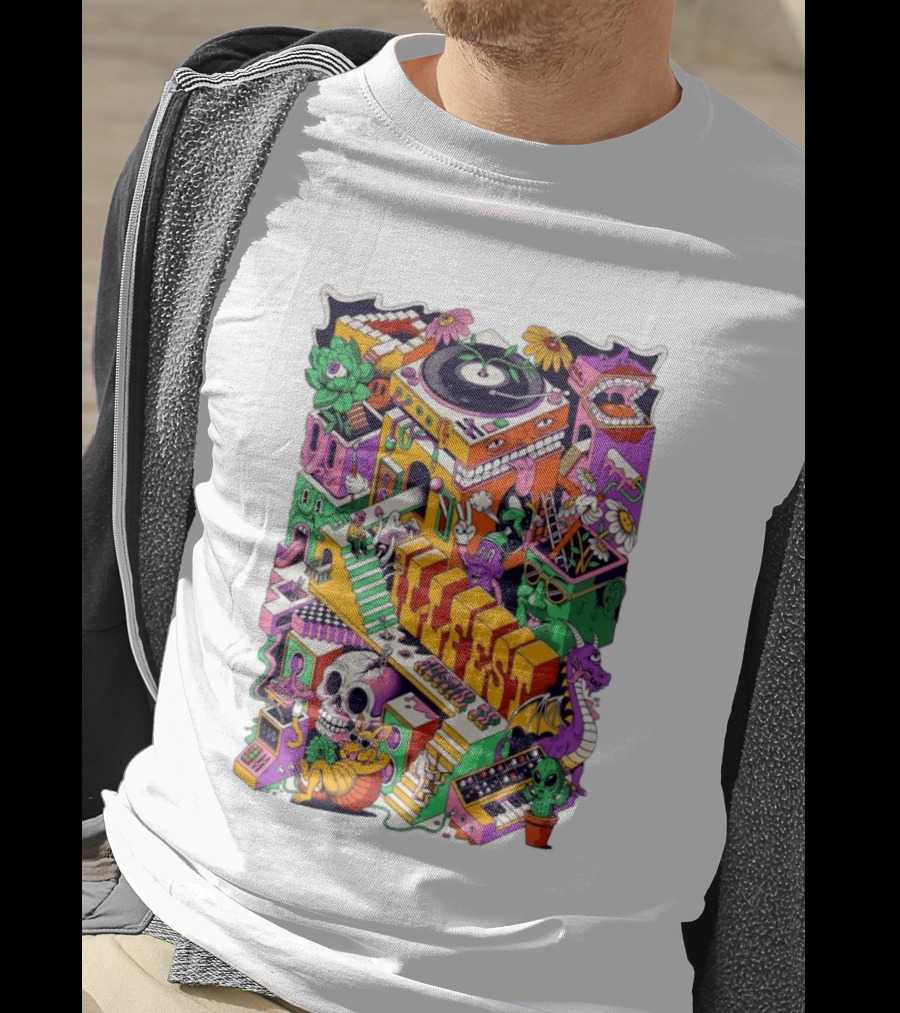 ILLfest 2026 Hostin TX Skeleton Alien Dragon DJ Event T-Shirt