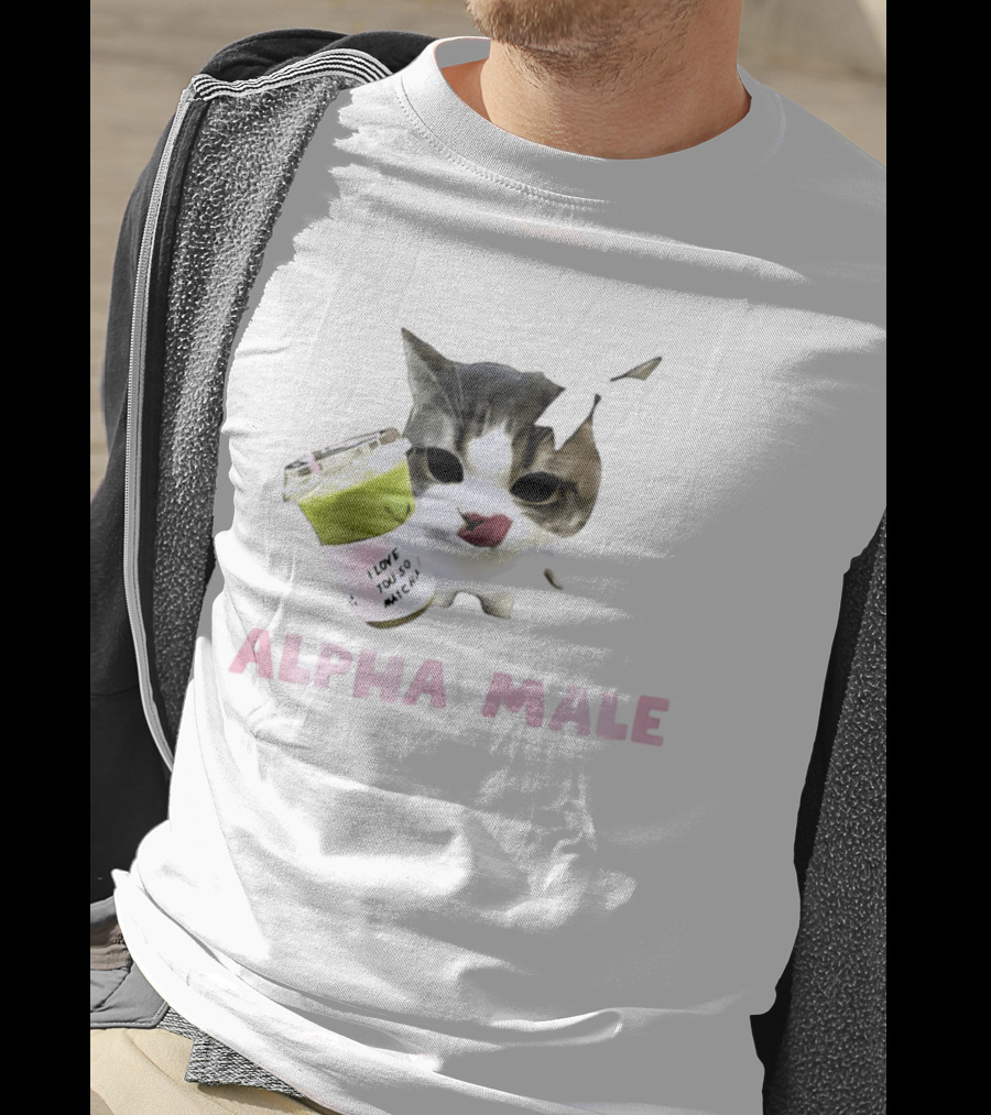 Cat I Love You So Matcha Alpha Male T-Shirt