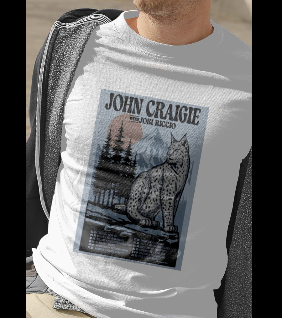 John Craigie With Jobi Riccio Tour 2026 Europe Concert Dates Lynx Mountain Forest T-Shirt