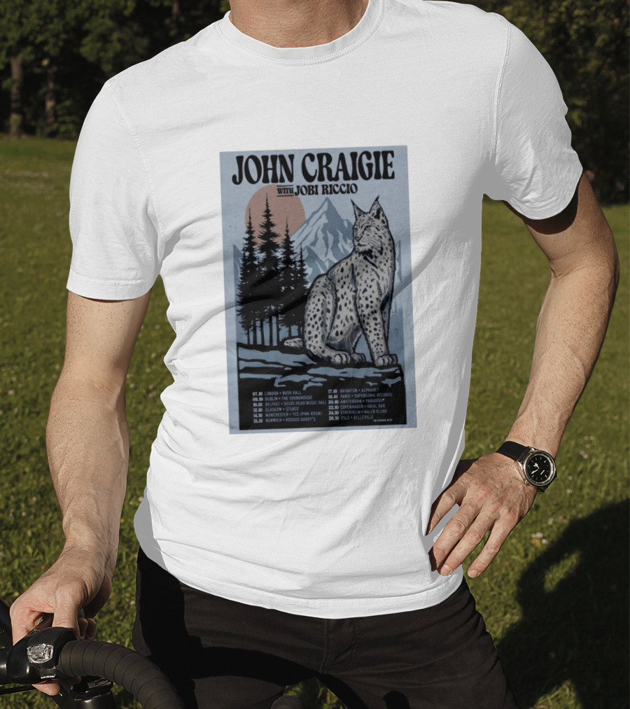 John Craigie With Jobi Riccio Tour 2026 Europe Concert Dates Lynx Mountain Forest T-Shirt