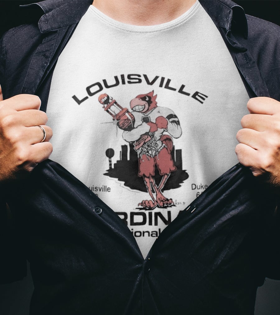 Louisville Cardinals 1986 National Champs Skyline Trophy T-Shirt