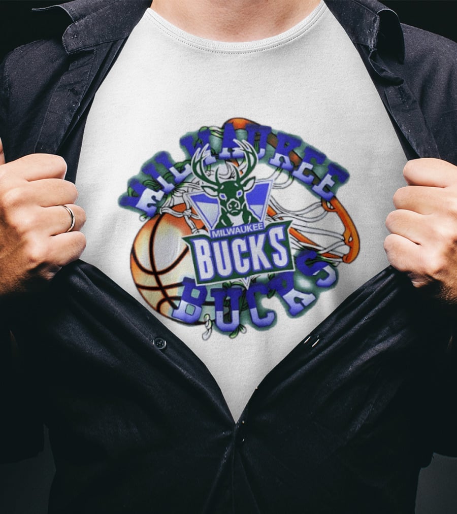 Milwaukee Bucks Basketball Hoop Deer T-Shirt