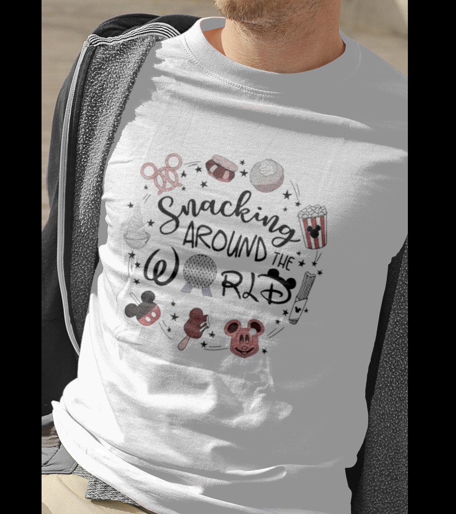 Snacking Around The World Disney Family 2026 Mickey Food Adventure T-Shirt