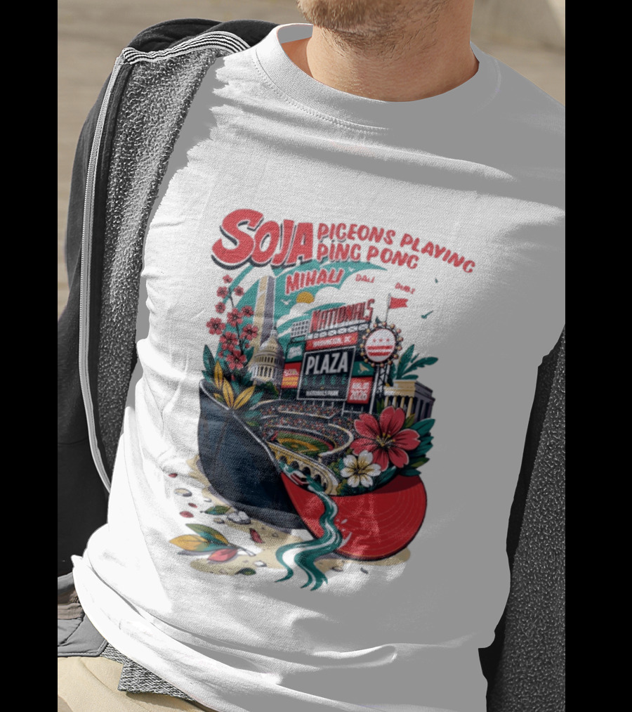 SOJA Pigeons Playing Ping Pong Mihali Nationals Park Plaza Stage DC August 1 2026 T-Shirt