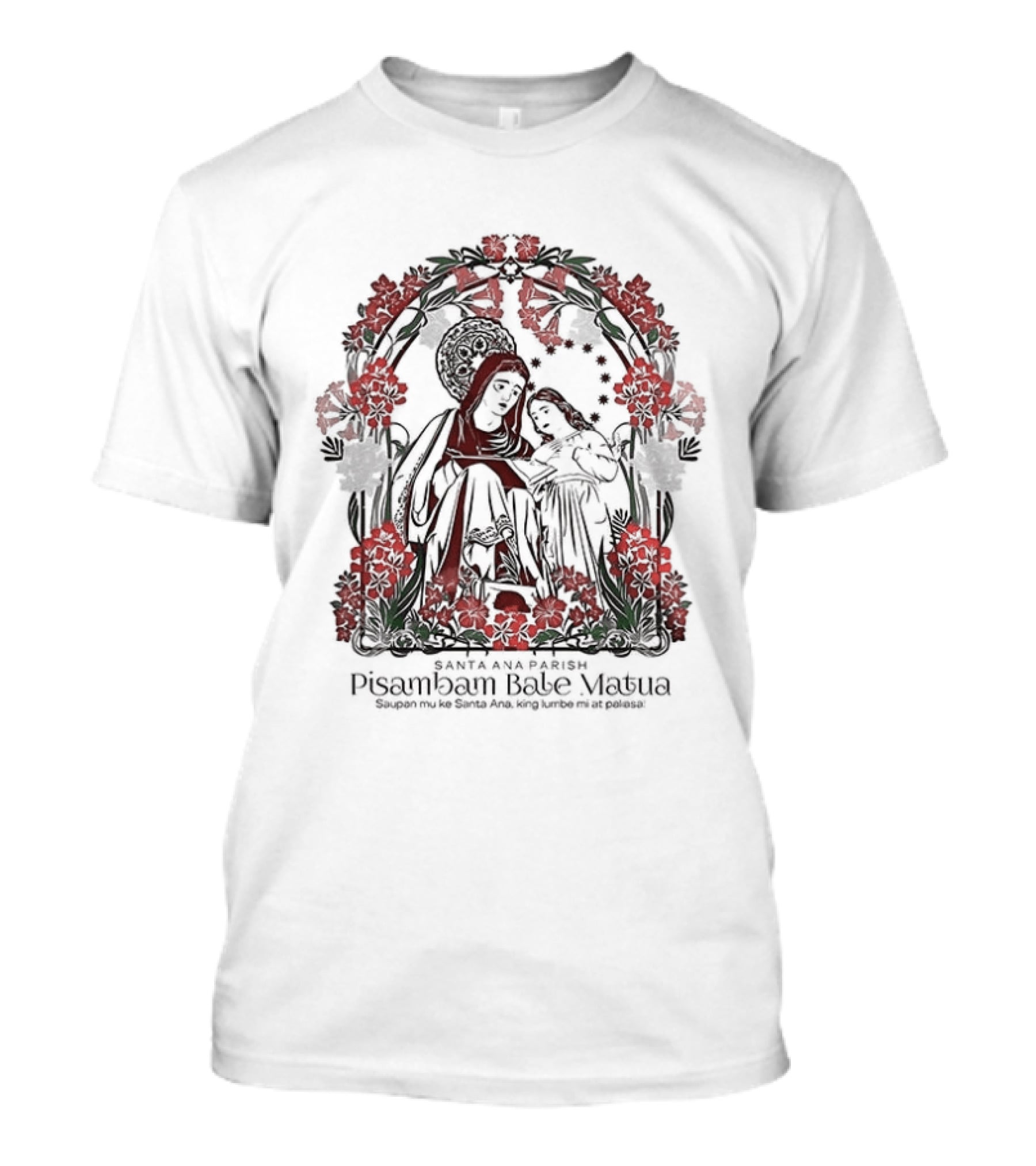 Pisamban Bale Matua Santa Ana Parish Floral Sacred Family T-Shirt