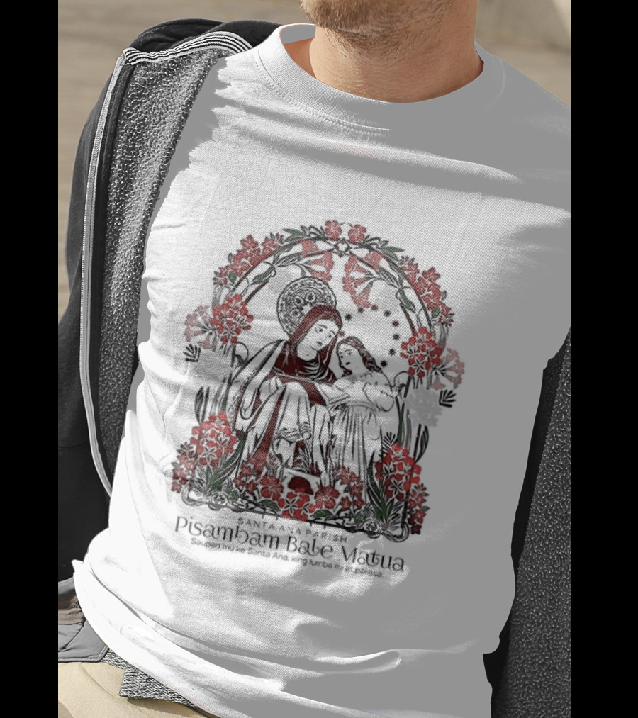 Pisamban Bale Matua Santa Ana Parish Floral Sacred Family T-Shirt