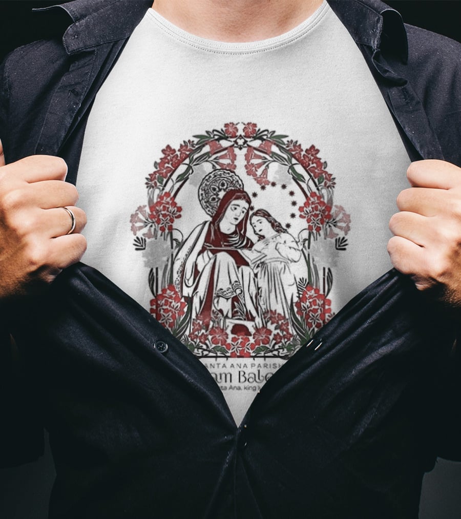 Pisamban Bale Matua Santa Ana Parish Floral Sacred Family T-Shirt