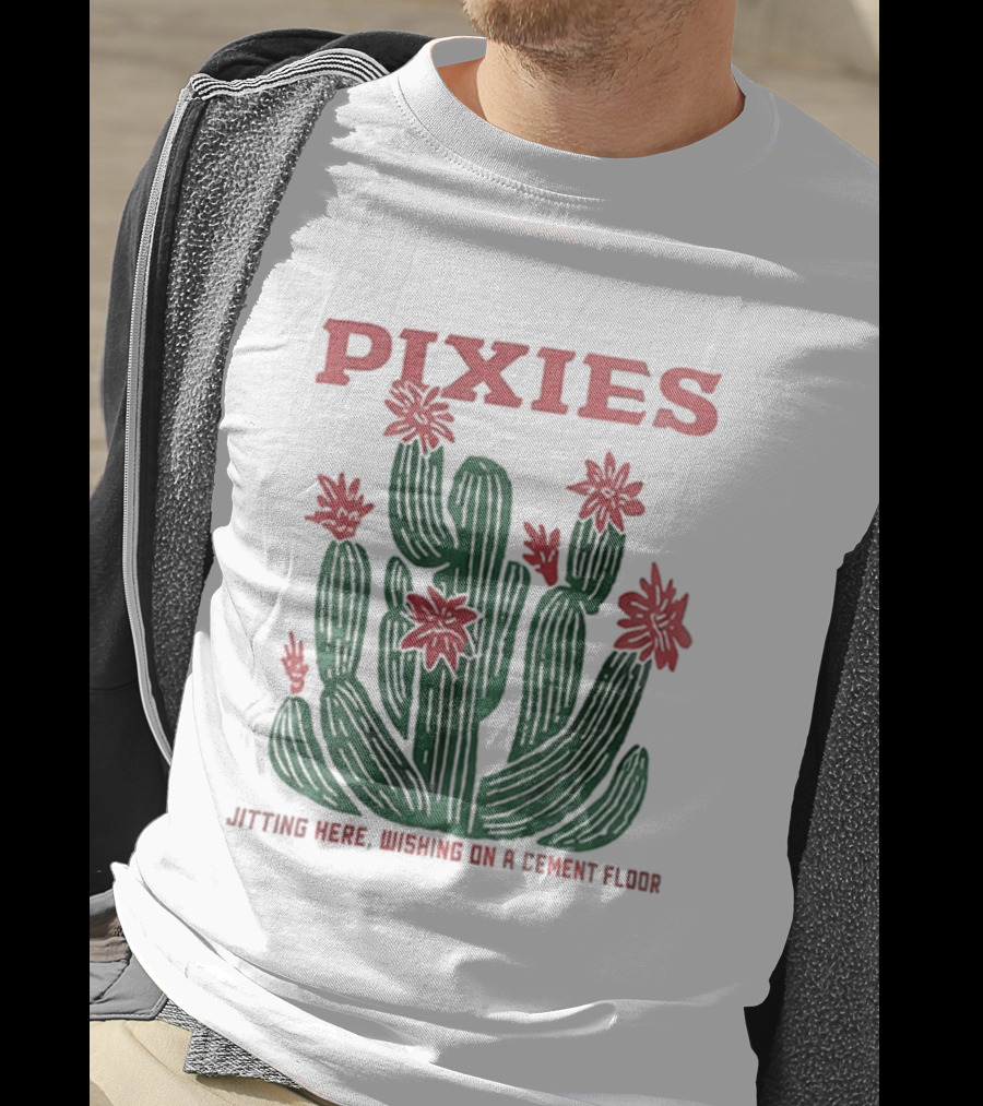 Pixies P40 Asia Tour 2026 Cactus Sitting Here Wishing On A Cement Floor T-Shirt