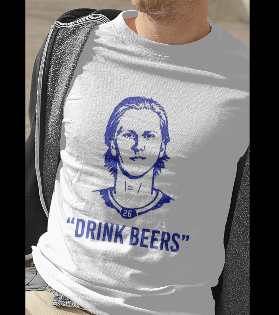 Rasmus Dahlin Drink Beers Blue Sketch T-Shirt