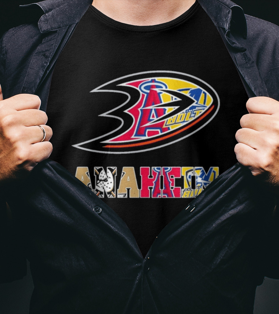 Anaheim Ducks Angels Rams Sports Teams Fan Merchandise T-Shirt