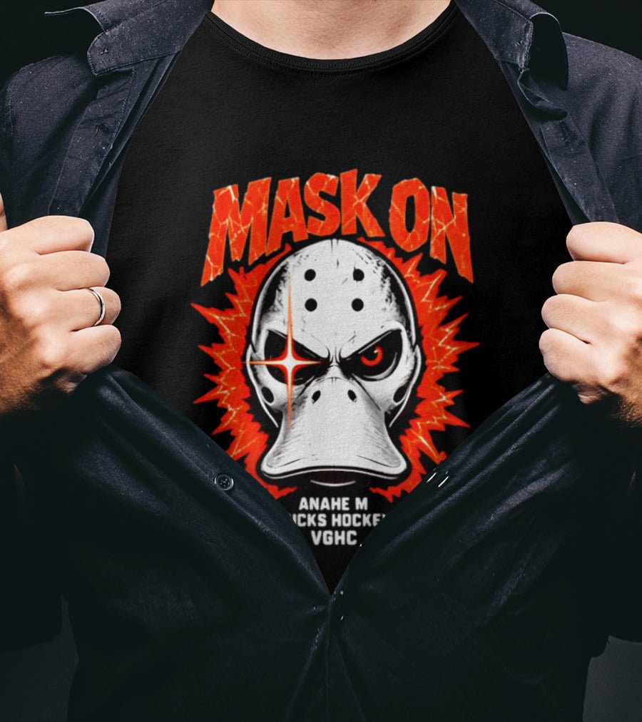 MASK ON Anaheim Ducks Hockey Vonic T-Shirt