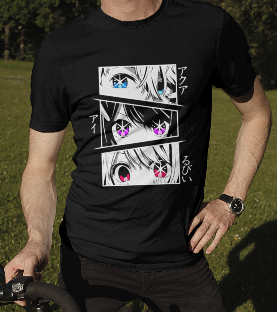 Aqua Ai And Ruby Eyes Oshi No Ko Anime Characters T-Shirt