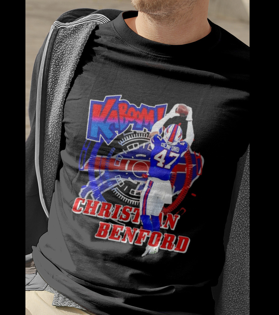 Kaboom Christian Benford 47 Buffalo Bills Football T-Shirt