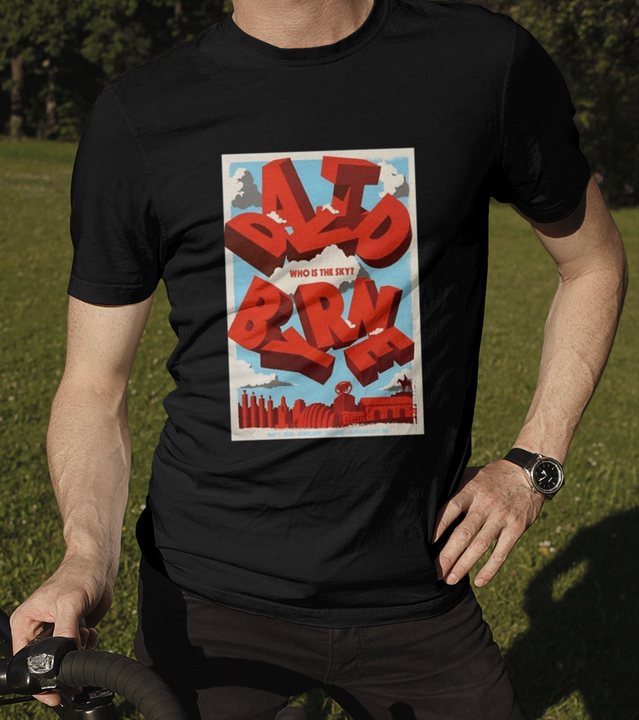 David Byrne Starlight Theatre May 5 2026 Kansas City MO Who Is The Sky T-Shirt