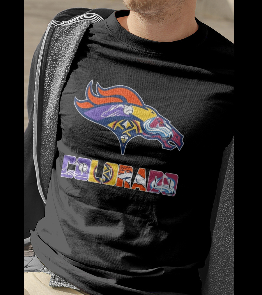 Denver Broncos Colorado Rockies Nuggets Avalanche Sports Fan Gear T-Shirt