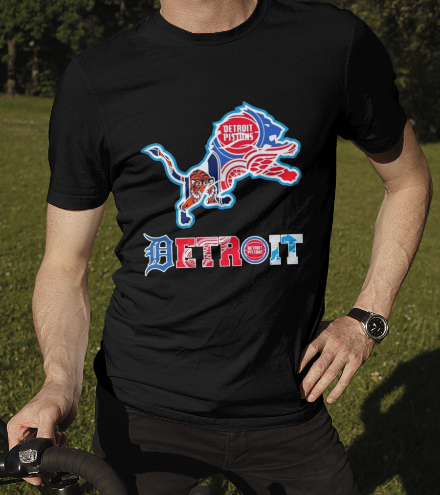 Detroit Lions Tigers Red Wings Pistons Sports Teams Dedication T-Shirt