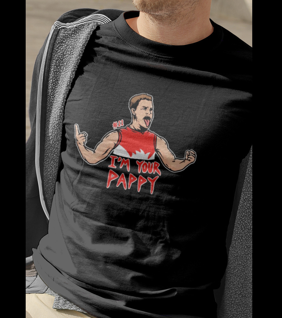 I'm Your Pappy #11 Red Sleeveless Fleece T-Shirt
