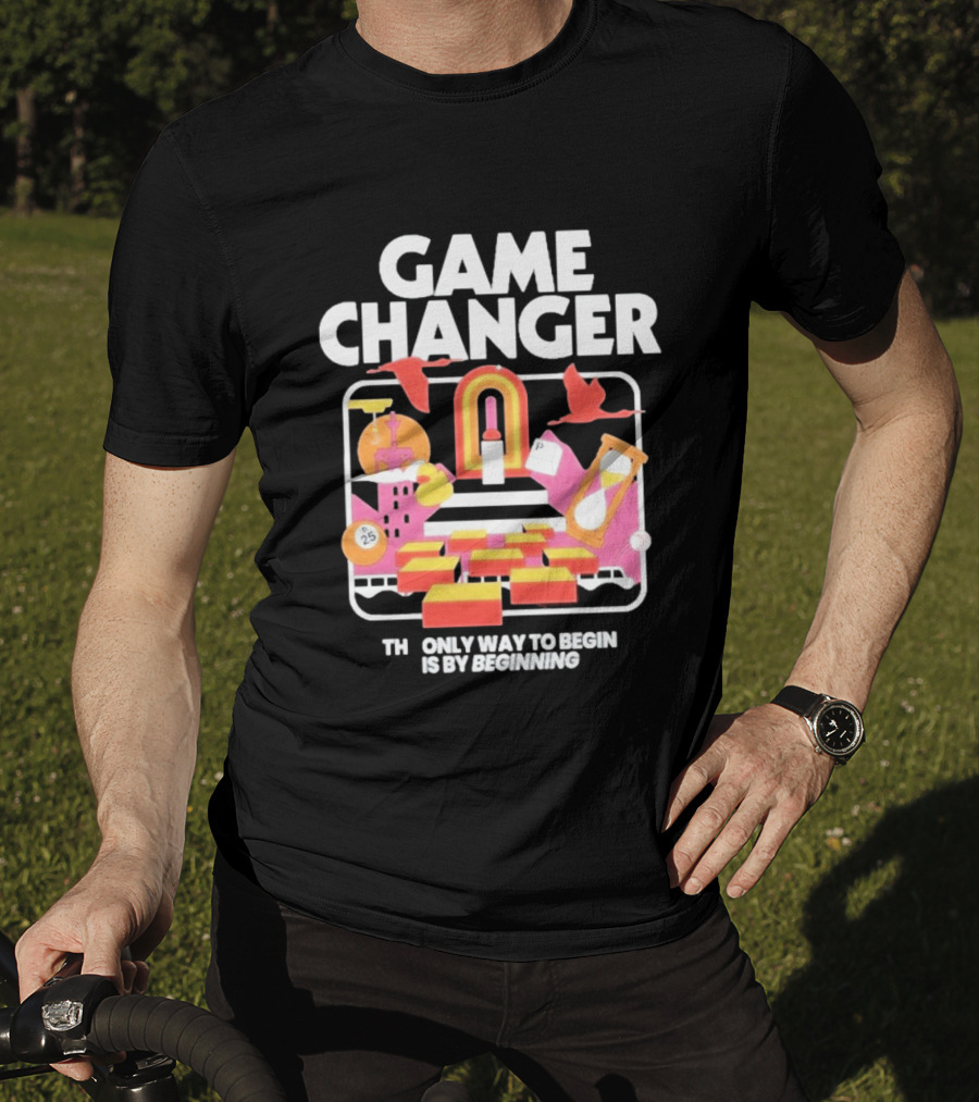Game Changer The Only Way To Begin Is By Beginning Retro Icons And Symbols Collection T-Shirt