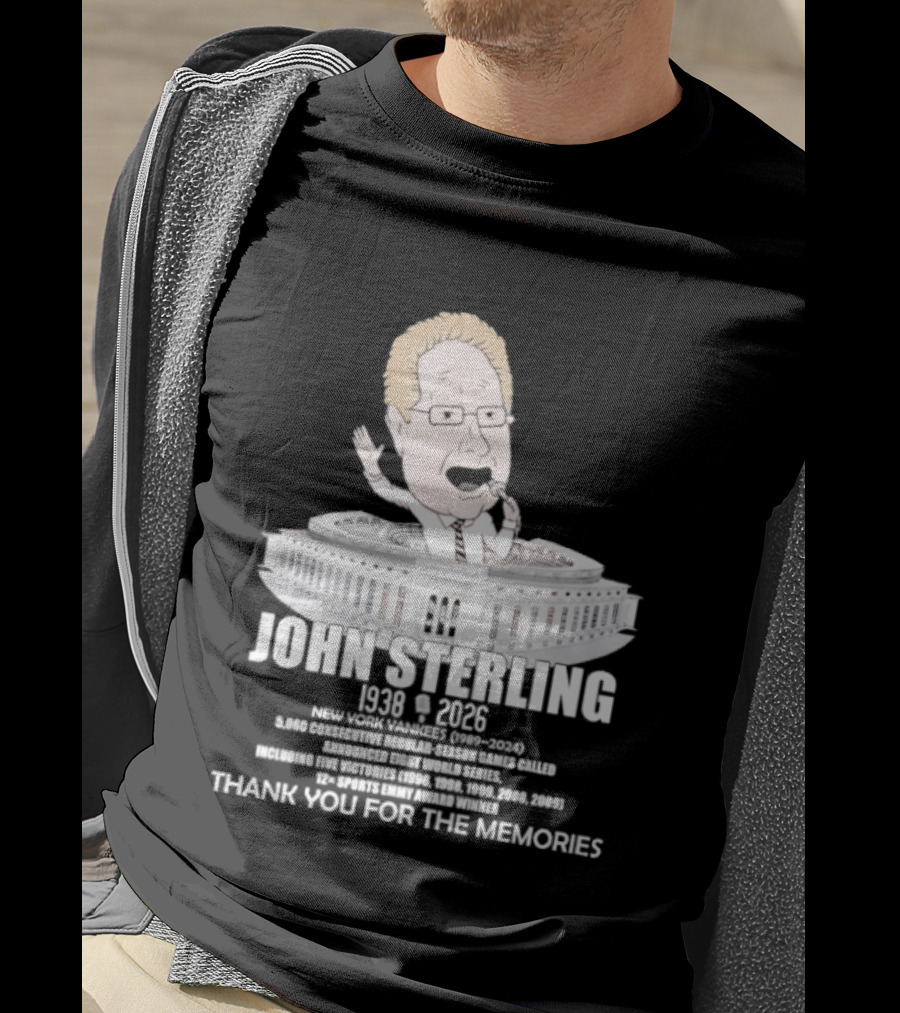 John Sterling New York Yankees 1938 2026 Thank You For The Memories Stadium T-Shirt
