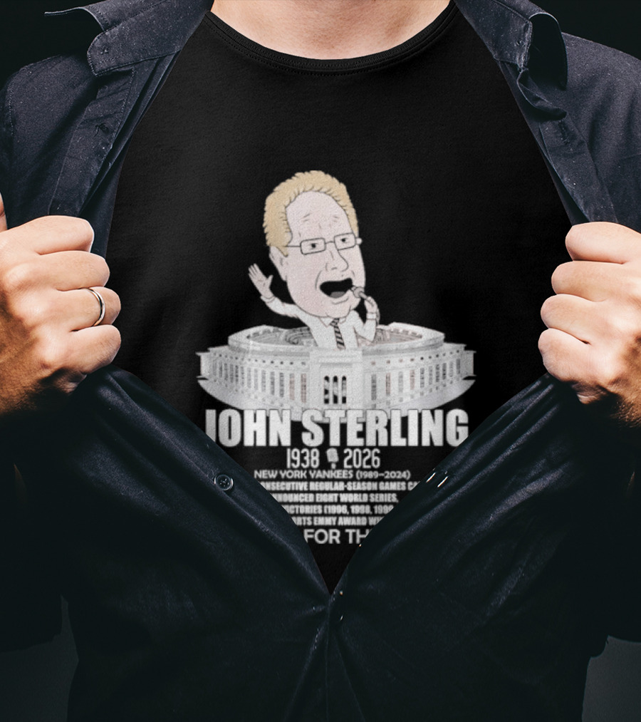 John Sterling New York Yankees 1938 2026 Thank You For The Memories Stadium T-Shirt