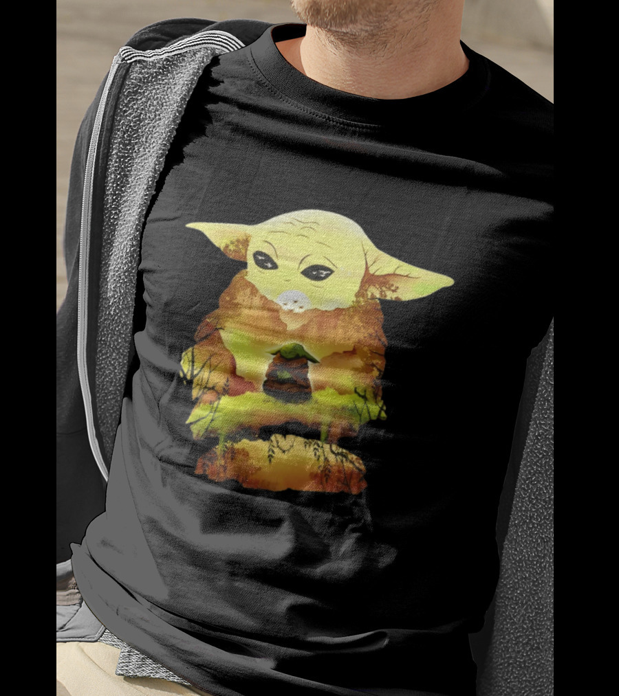 Grogu Meditates In Serene Forest Scene T-Shirt