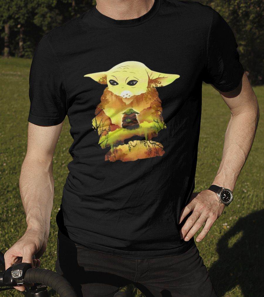 Grogu Meditates In Serene Forest Scene T-Shirt