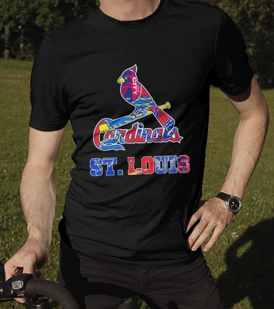 St Louis Cardinals City Soccer Blue And Red Sports Teams T-Shirt