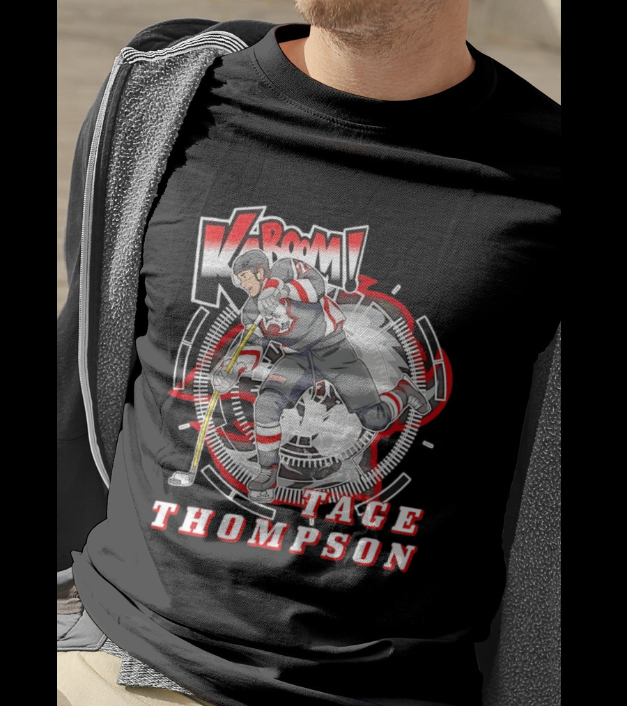 Tage Thompson Kaboom Hockey Comic T-Shirt