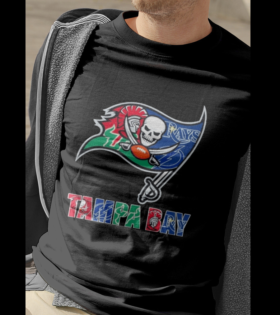 Tampa Bay Buccaneers Rays Lightning Sports Teams Flag T-Shirt