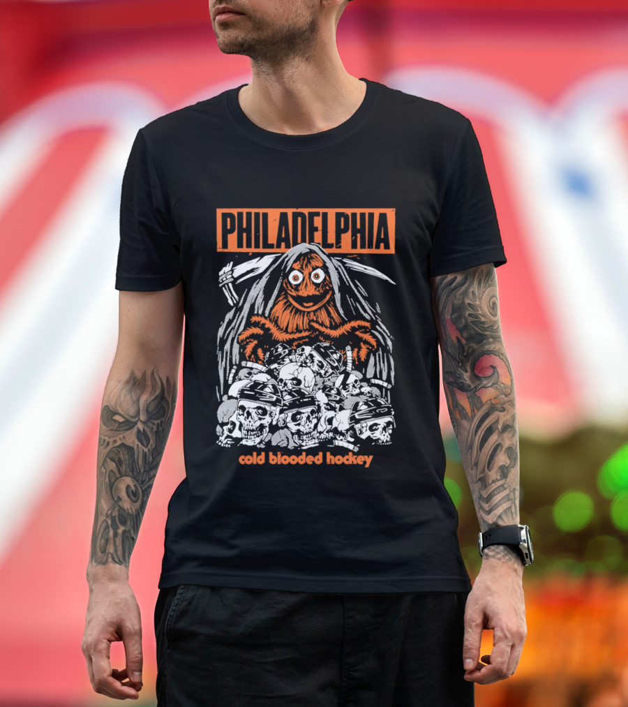 Philadelphia Gritty Reaper Cold Blooded Hockey Skulls T-Shirt