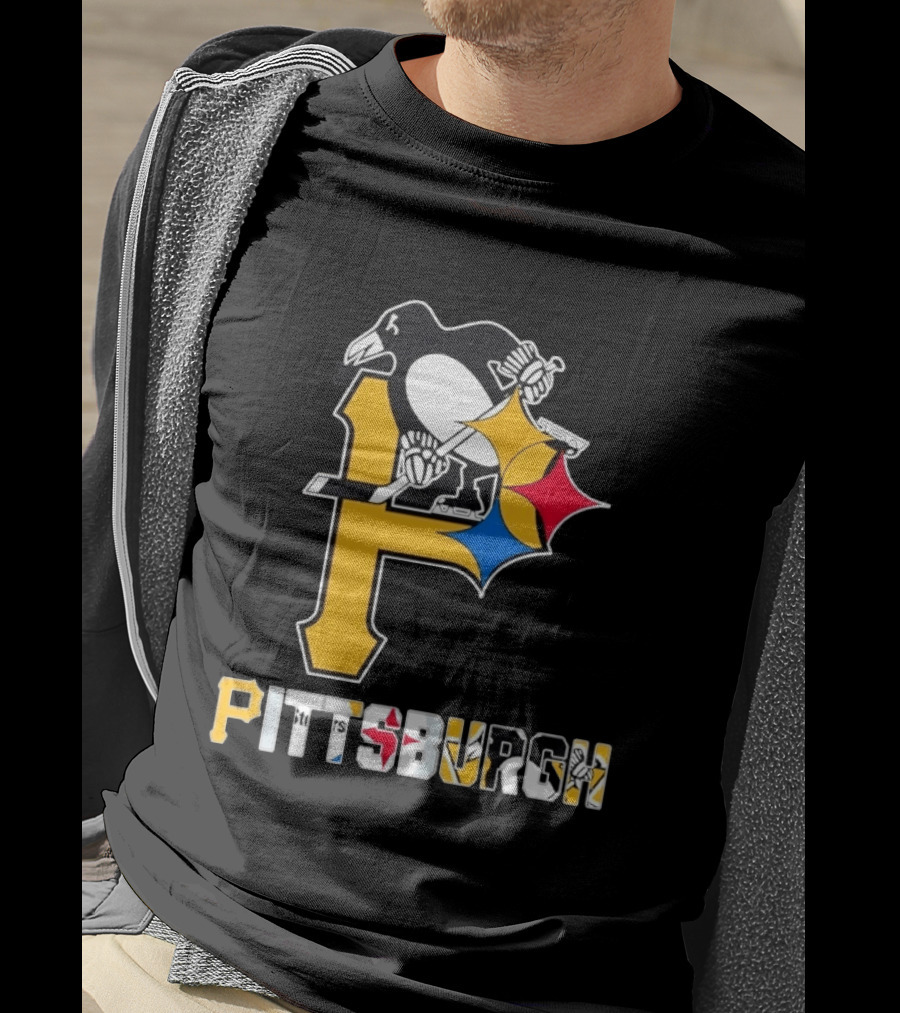 Pittsburgh Pirates Penguins Steelers Sports Teams Collaboration T-Shirt