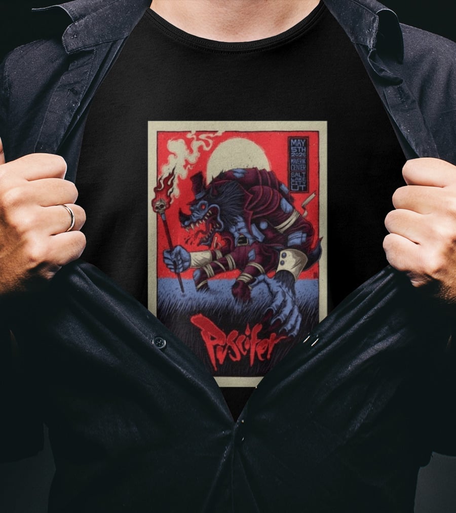 Puscifer May 5th 2026 Maverik Center Werewolf Art Salt Lake City UT T-Shirt