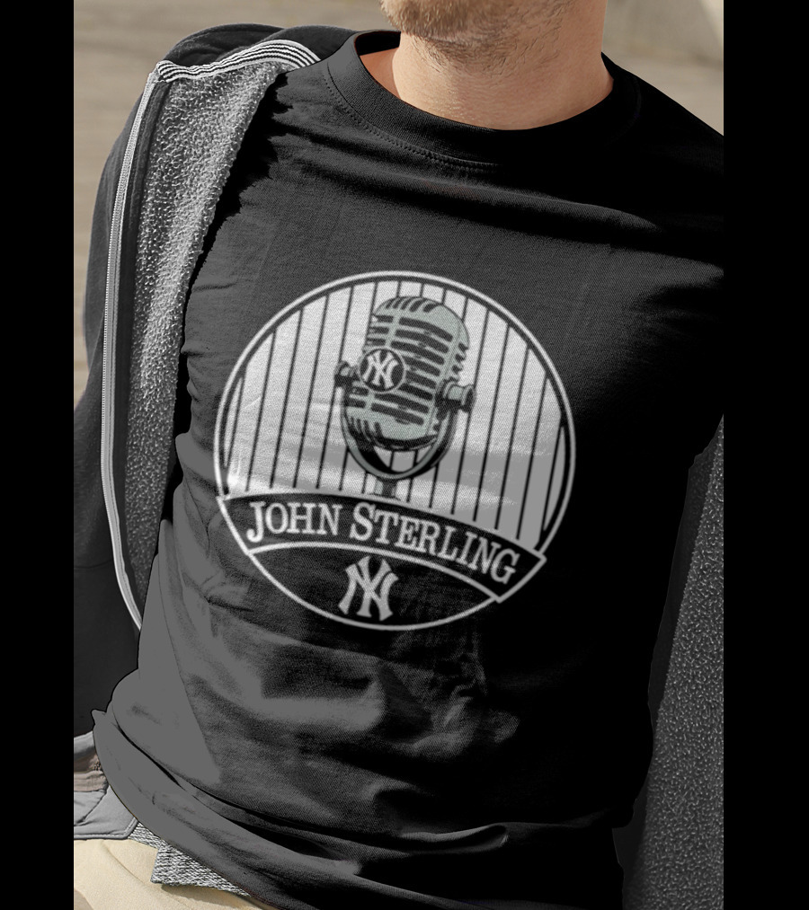 John Sterling Memorial Yankees Microphone Patch T-Shirt