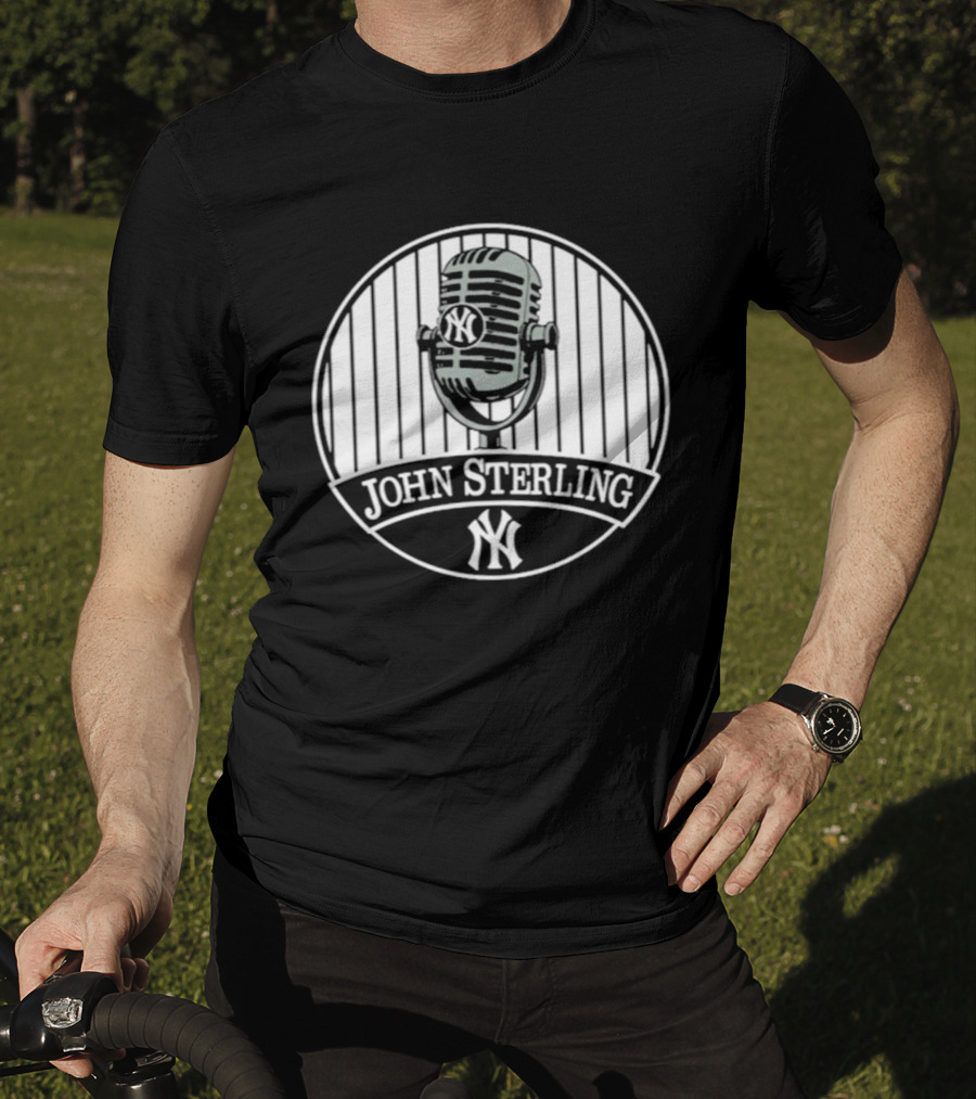 John Sterling Memorial Yankees Microphone Patch T-Shirt