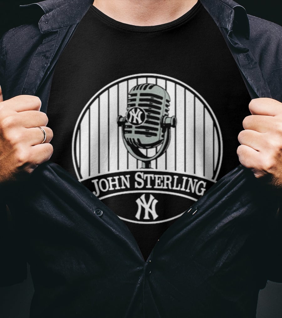 John Sterling Memorial Yankees Microphone Patch T-Shirt