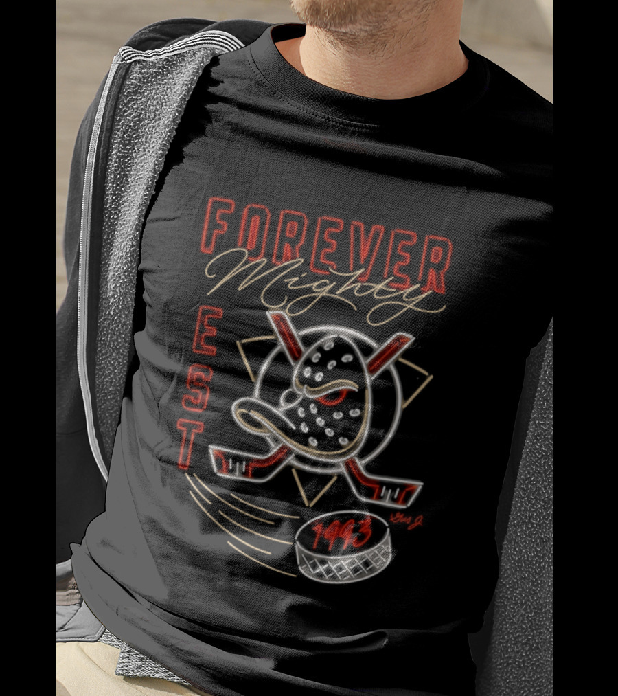 Anaheim Ducks Forever Mighty EST 1993 National Hockey League T-Shirt