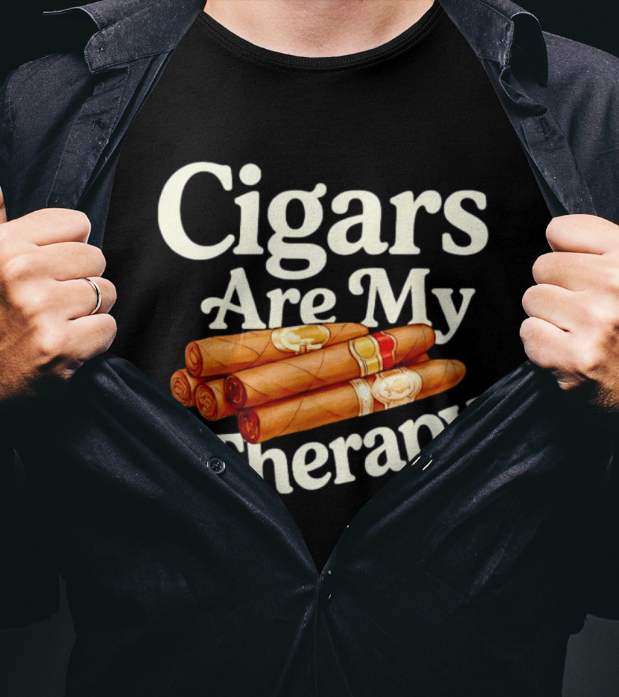 Cigars Are My Therapy Relaxation Smoking T-Shirt