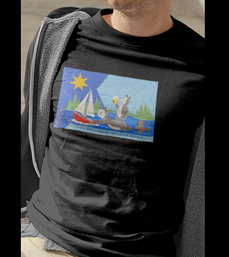 From The Land Of Sky Blue Waters Bears With Boat And Beer T-Shirt